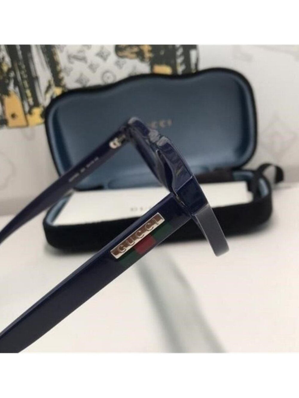 Gucci GG0768O 003 – Shiny Blue Rectangular Frame | 54-16-145 | New Authentic” - Picture 12 of 12